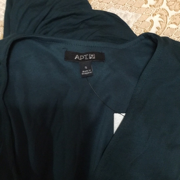 NWT !  APT 9 DARK GREEN SHIRRED MIDI DRESS - Picture 11 of 11